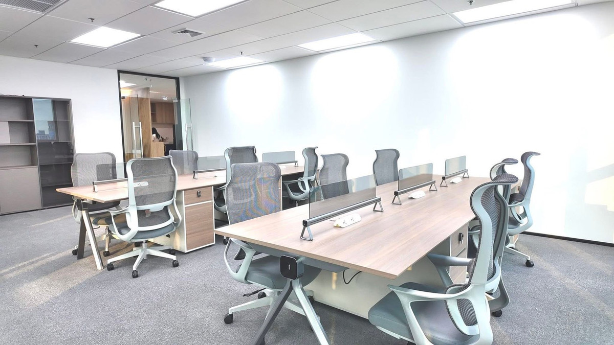For RentOfficeRama9, Petchburi, RCA : WoKii @V One Tower 89sqm Fully Furnished Ready to Move Premium Serviced Office Space For RENT Near MRT Rama9 Central Rama9 