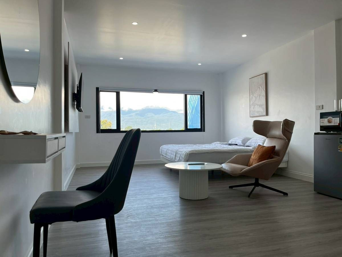 For RentChiang Mai : Line ID: @zimple_asset  Newly Opened Room near Fa Ham Intersection, Chiang Mai, Great location on Chiang Mai–Mae Jo Road with Doi Suthep views from every room. Spacious, new, beautifully designed rooms 🌿✨