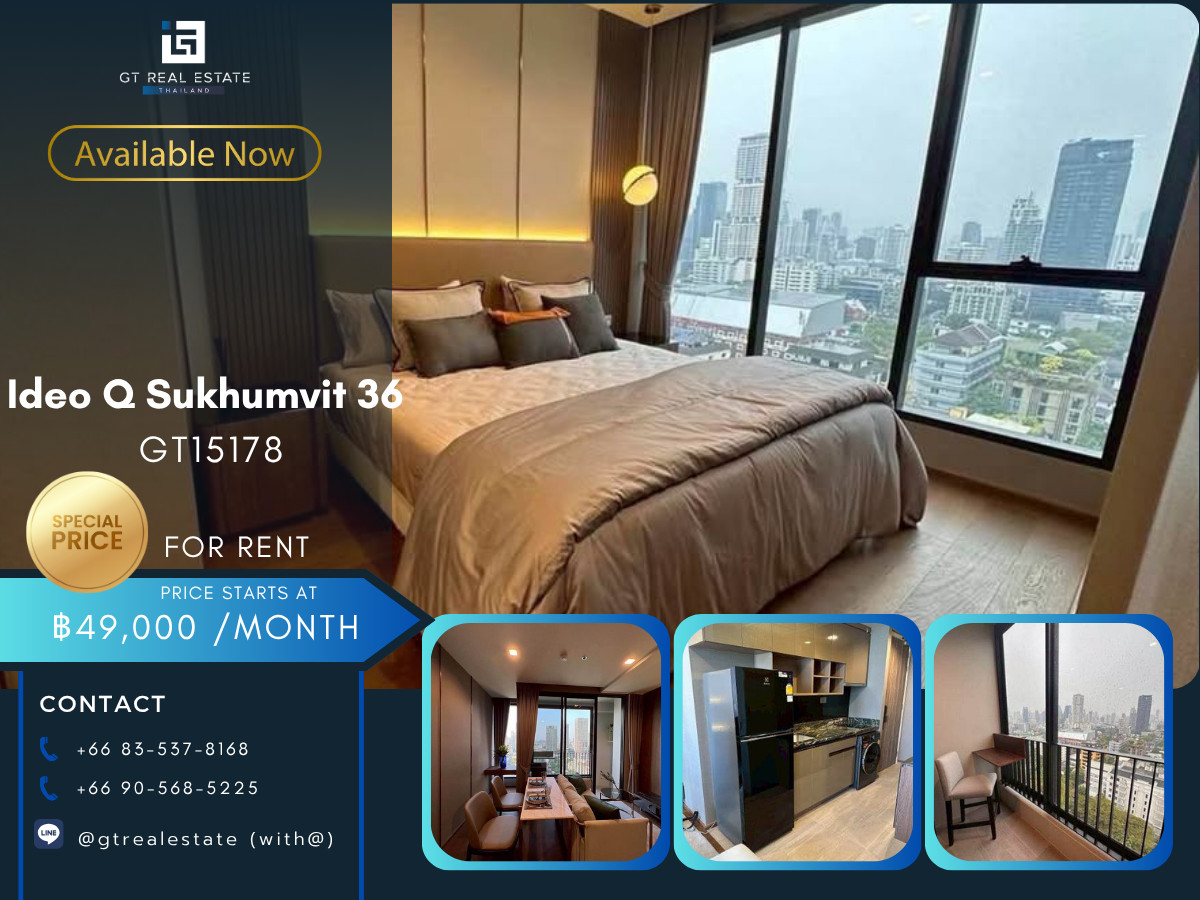 For RentCondoSukhumvit, Asoke, Thonglor : Condo Ideo Q Sukhumvit 36, convenient travel, near BTS, there is a shuttle, beautiful room, fully furnished, ready to move in!!