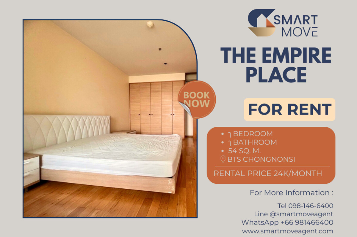 For RentCondoSathorn, Narathiwat : 🔥 For Rent 🔥 rare item !! Code C20221201662..........The Empire Place, 1 bedroom, 1 bathroom, furnished, ready to move in 📣📣