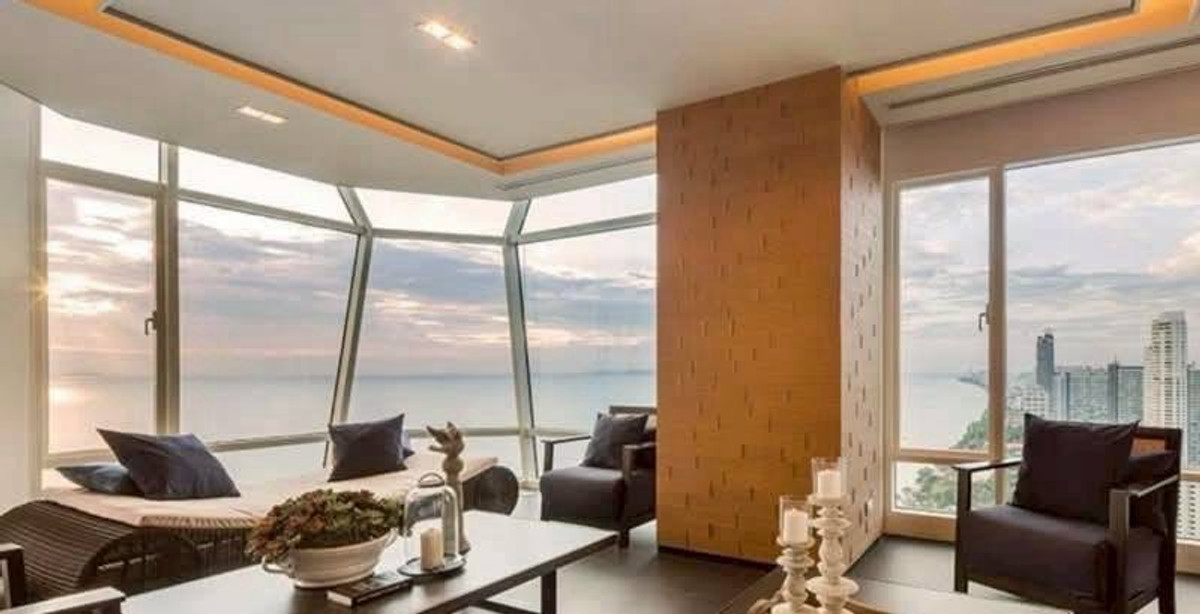 For SaleCondoPattaya, Bangsaen, Chonburi : Sea view condo for sale, Reflection Jomtien, Building B, 25th floor, 360° sea view, size 102 sq m, 1 bedroom, price 10,900,000 baht.