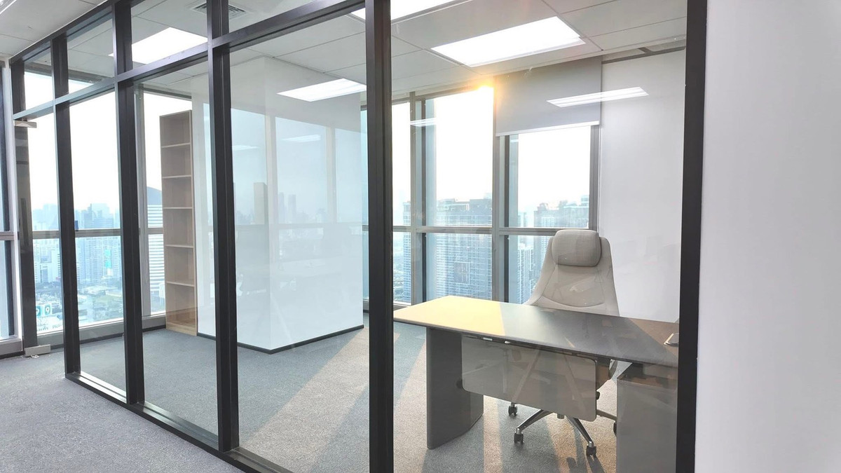 For RentOfficeRama9, Petchburi, RCA : WoKii @V One Tower 89sqm Fully Furnished Ready to Move Premium Serviced Office Space For RENT Near MRT Rama9 Central Rama9 