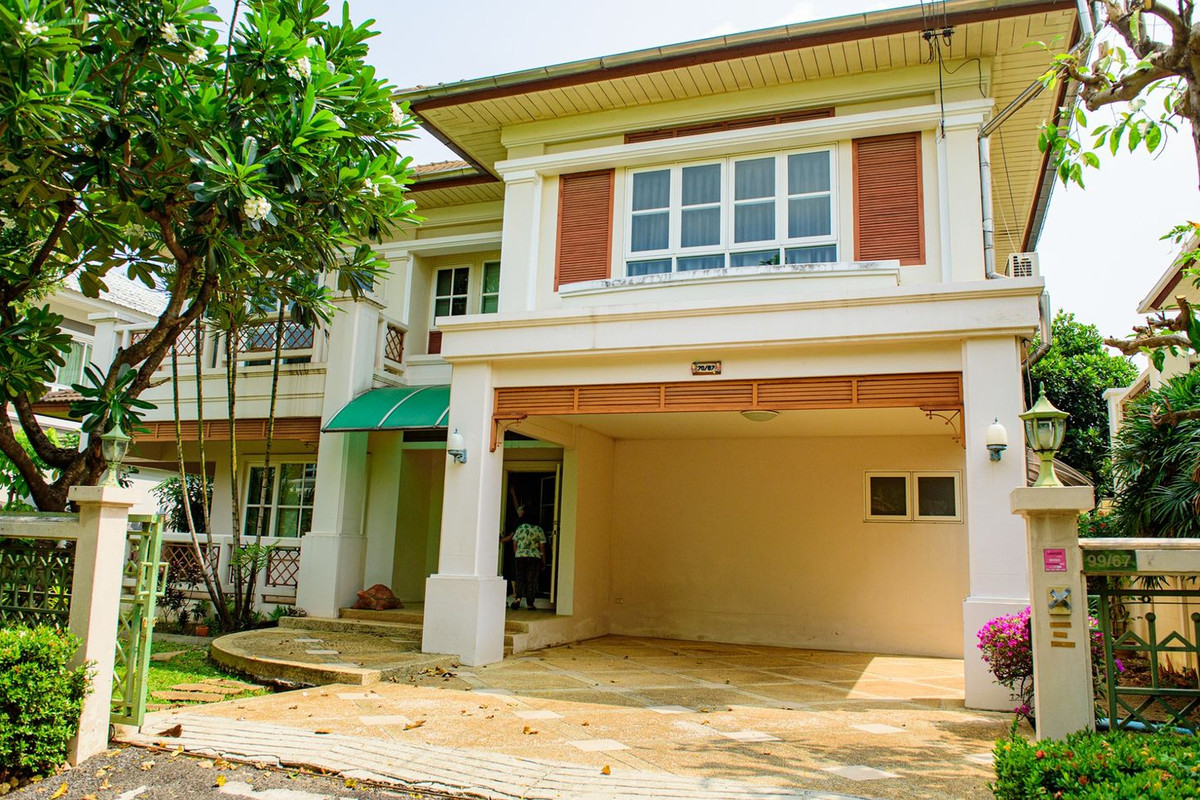 For RentHouseMin Buri, Romklao : For rent/sale Lakeside Zone 90 sq m, 3 bedrooms, 3 bathrooms, 2-story detached house, Perfect Place Ramkhamhaeng 164
