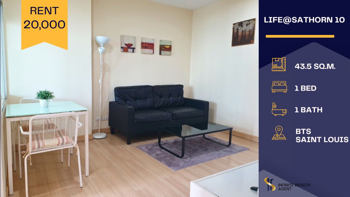 ให้เช่าคอนโดสาทร นราธิวาส : ห้องสวยกว้างน่าอยู่สุด ๆ ✨ คอนโด Life @ Sathorn 10 ใกล้ BTS เซนต์หลุย 🚆ให้เช่าเพียง 20,000 บาท/เดือน 💼💙