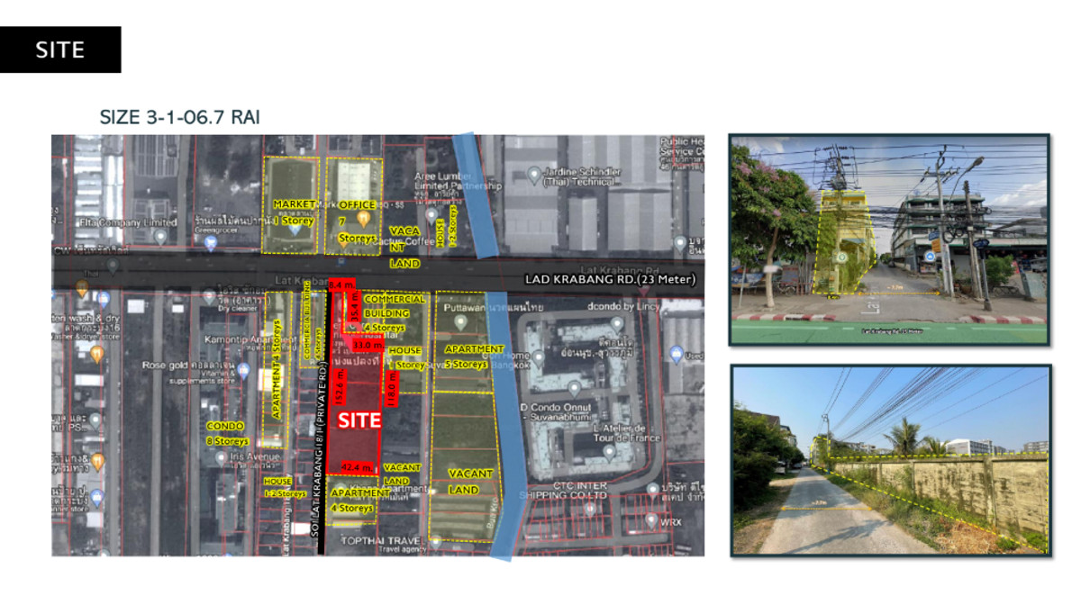 For SaleLandLadkrabang, Suwannaphum Airport : ✈️ Land for sale in prime location, Lat Krabang! Near Robinson Department Store and Suvarnabhumi Airport, large area 3 rai 1 ngan 6.7 sq m., good location, surrounded by complete amenities, selling price 187,500 baht/sq m. (total 245 million baht)