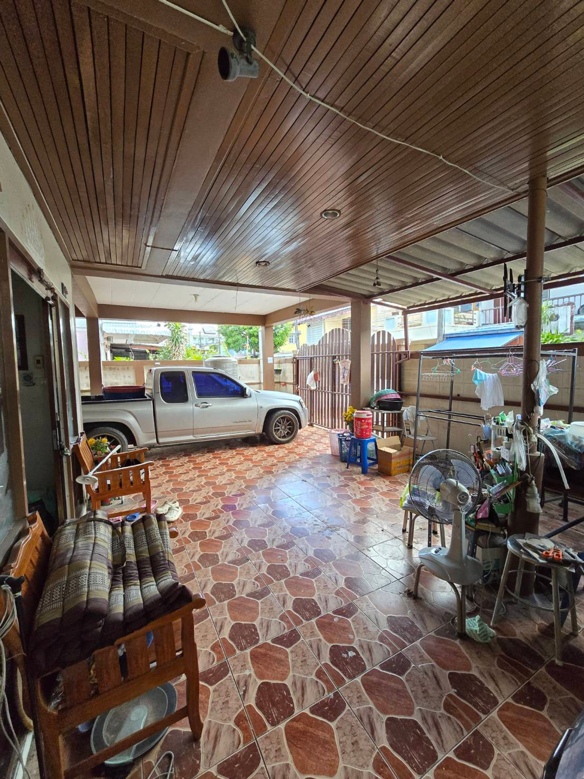 For SaleHouseNawamin, Ramindra : 94507 - 2-story detached house, 54 square meters, perfect usable space. Suitable for medium-sized families, Soi Ramintra 46, intersection 3/3, good location, convenient to travel in and out in many ways, Nawamin Road, Nuanchan, Ramintra, can travel by the