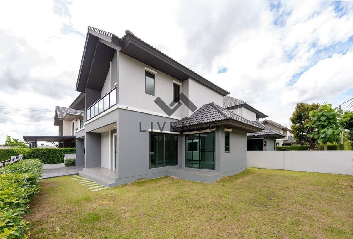 For SaleHousePhutthamonthon, Salaya : Single house for sale, Pave (Pinklao-Salaya)  View in front of the garden, corner plot ♥️