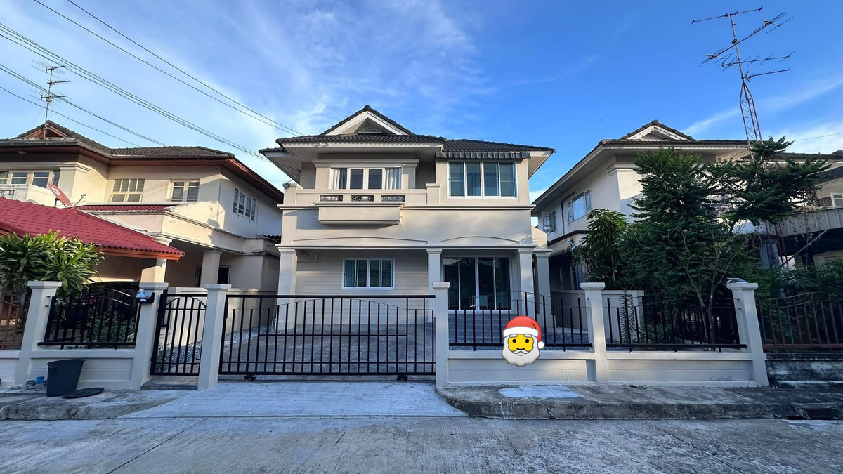 For RentHouseMin Buri, Romklao : ✨2-story detached house for rent “Perfect Place 2” Ramkhamhaeng 164—new house, fully furnished, 4 bedrooms, 3 bathrooms, new furniture. + complete electrical appliances Near the Pink Line MRT, rent 42,000 baht/month.