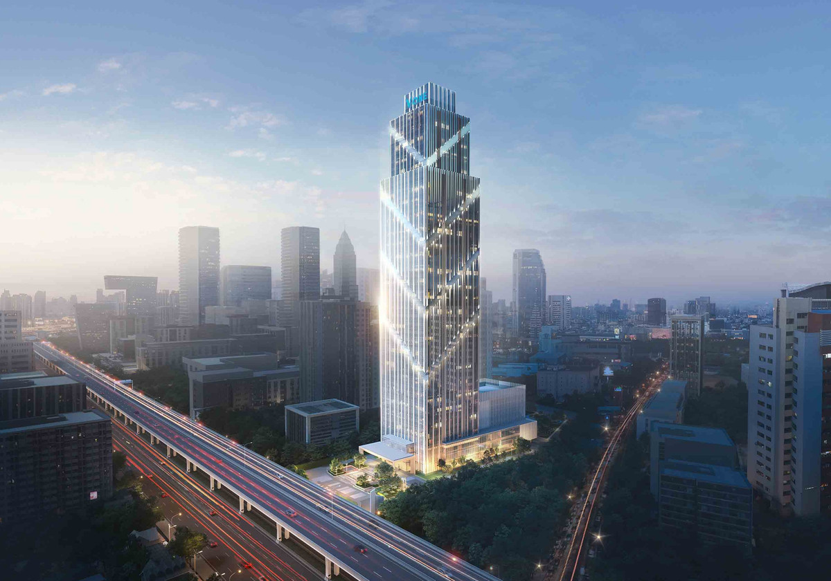 For RentOfficeRatchadapisek, Huaikwang, Suttisan : V.ONE TOWER office for rent, next to Rama 9 Road, near the MRTA Orange Line, MRTA Station, starting at 88 sq m., rent 63,360 baht/month.