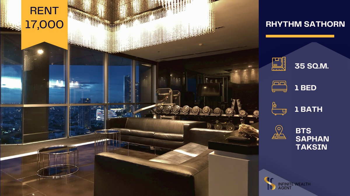 ให้เช่าคอนโดสาทร นราธิวาส : ✨ Rhythm Sathorn ห้องสวย วิวสวยตาแตก! 🏙️🌅 เฟอร์นิเจอร์–เครื่องใช้ไฟฟ้าครบเข้าอยู่ได้เลย ราคาดีมากกก 17,000 บาทเท่านั้น! 🔥💙