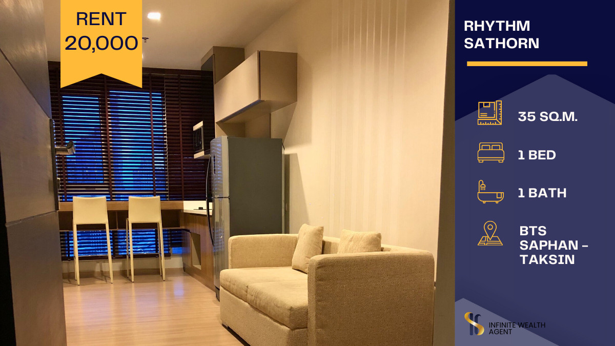 For RentCondoSathorn, Narathiwat : ✨ Rhythm Sathorn — Stunning room with breathtaking river view! 🏙️🌅Fully furnished🌊 All this for only 20,000 THB! 🔥