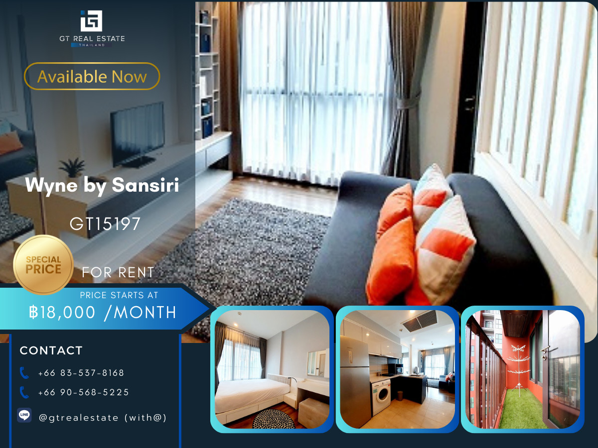 ให้เช่าคอนโดอ่อนนุช อุดมสุข : คอนโด Wyne by Sansiri เดินทางสะดวก ใกล้รถไฟฟ้าบีทีเอส มีรถรับส่ง ห้องสวย เฟอร์นิเจอร์ครบ พร้อมอยู่!!