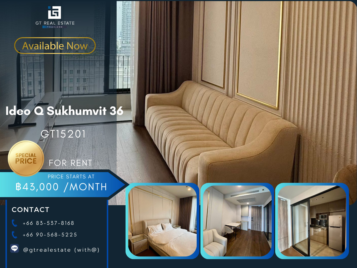 For RentCondoSukhumvit, Asoke, Thonglor : Condo Ideo Q Sukhumvit 36, convenient travel, near BTS, there is a shuttle, beautifully decorated room, fully furnished, ready to move in.