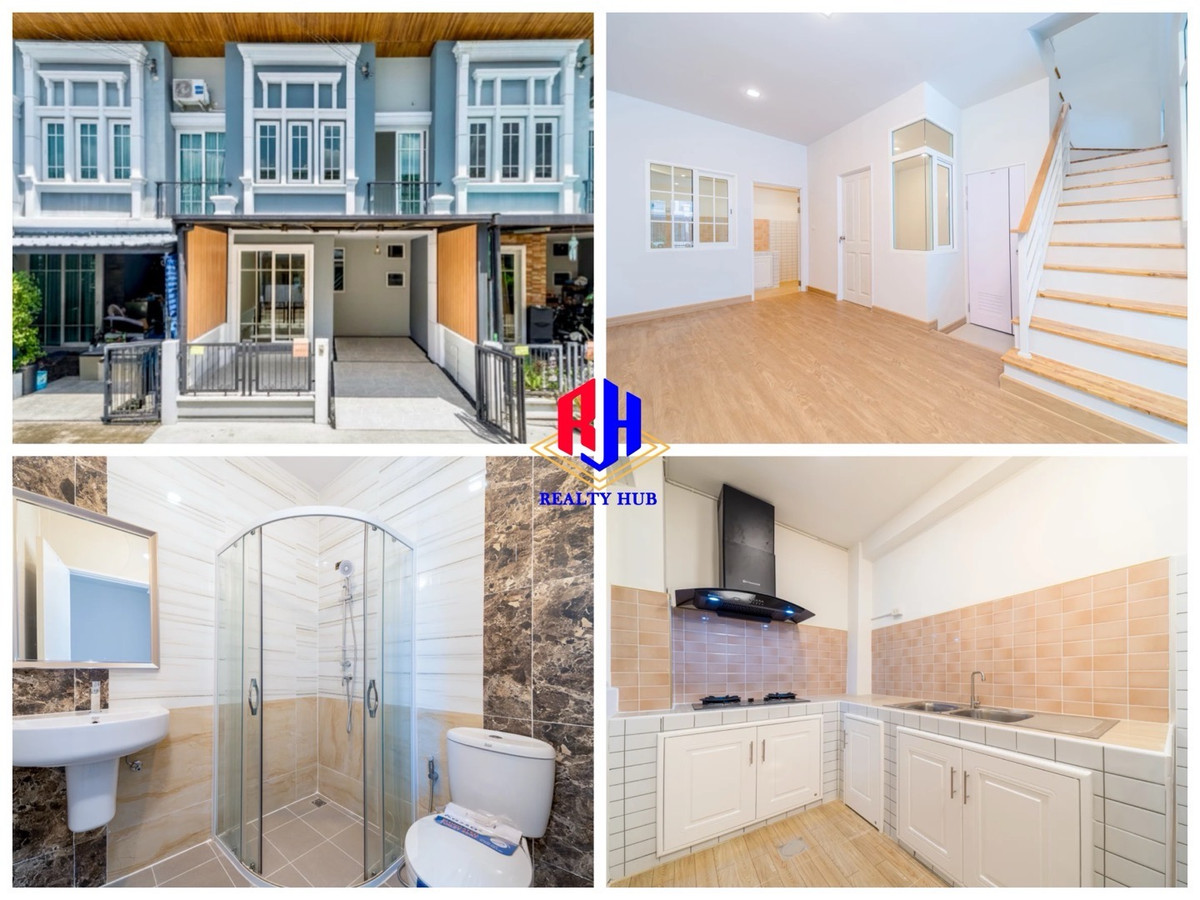 For SaleTownhomeLadkrabang, Suwannaphum Airport : Golden Town 3 Bangna-Suan Luang for sale, newly renovated, free air conditioning in every room. Near Mega Bangna Ready to move in