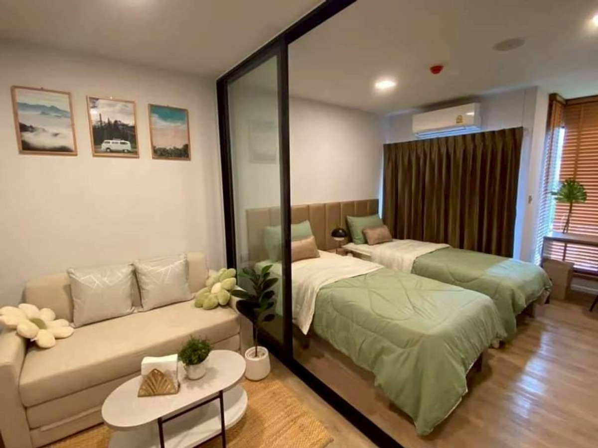 ให้เช่าคอนโดปทุมธานี รังสิต ธรรมศาสตร์ : 🏡 ให้เช่า Kave TU 9,500฿💖 ✨ ตึก C ชั้น 3 วิวสวน ห้องใหญ่