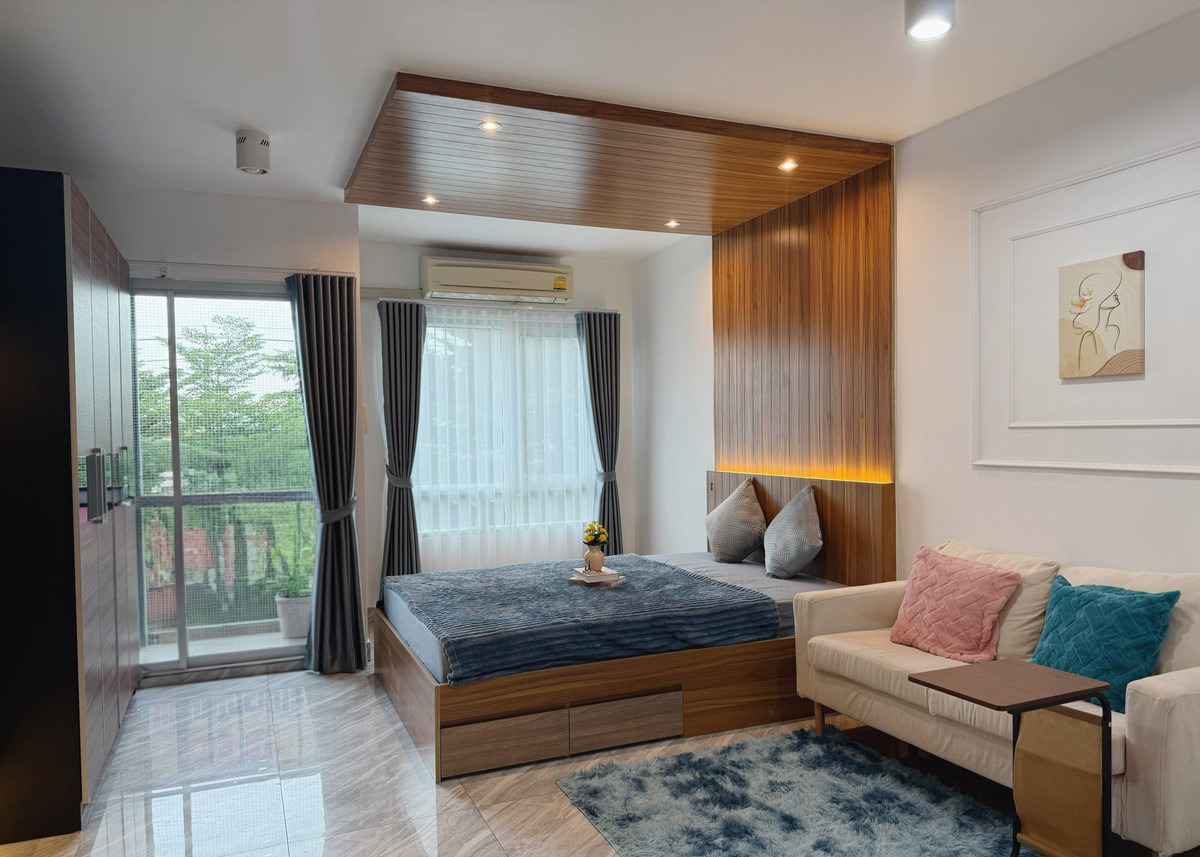 ขายคอนโดลาดกระบัง สุวรรณภูมิ : K-6635 ห้องสวยตกแต่งใหม่ พร้อมเฟอร์นิเจอร์ เครื่องใช้ไฟฟ้า IRIS ลาดกระบัง ใกล้สนามบินสุวรรณภูมิ