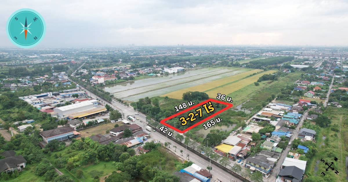 For SaleLandMin Buri, Romklao : Empty land for sale, next to a 6-lane road, Nimitmai-Minburi, cheap price!!