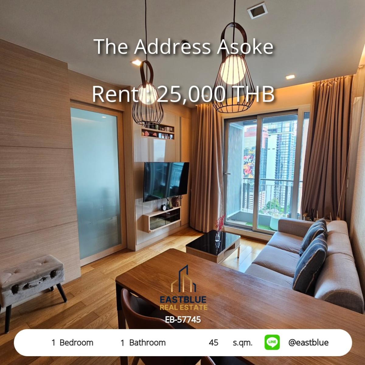 ให้เช่าคอนโดพระราม 9 เพชรบุรีตัดใหม่ RCA : เช่า The Address Asoke 1 ห้องนอน ใจกลางอโศก 
ใกล้ MRT เพชรบุรี เพียง 100 ม., พร้อมฟิตเนส-สระว่ายน้ำ!