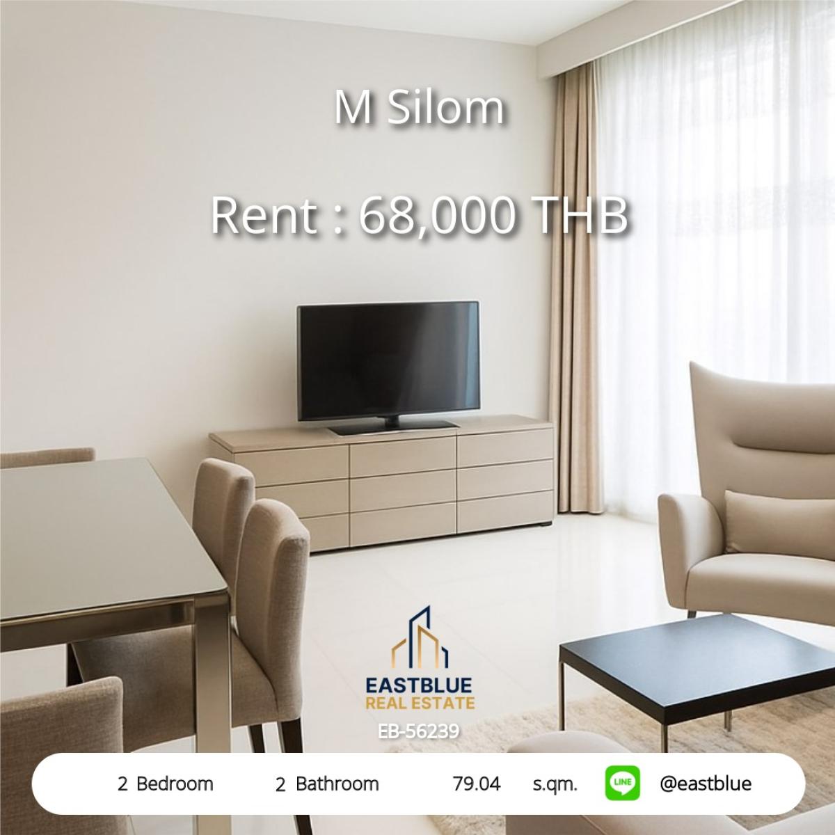 For RentCondoSilom, Saladaeng, Bangrak : Luxury 2 Bed Condo @ M Silom near BTS Chong Nonsi
Rent only 68,000 Baht/month with complete amenities!