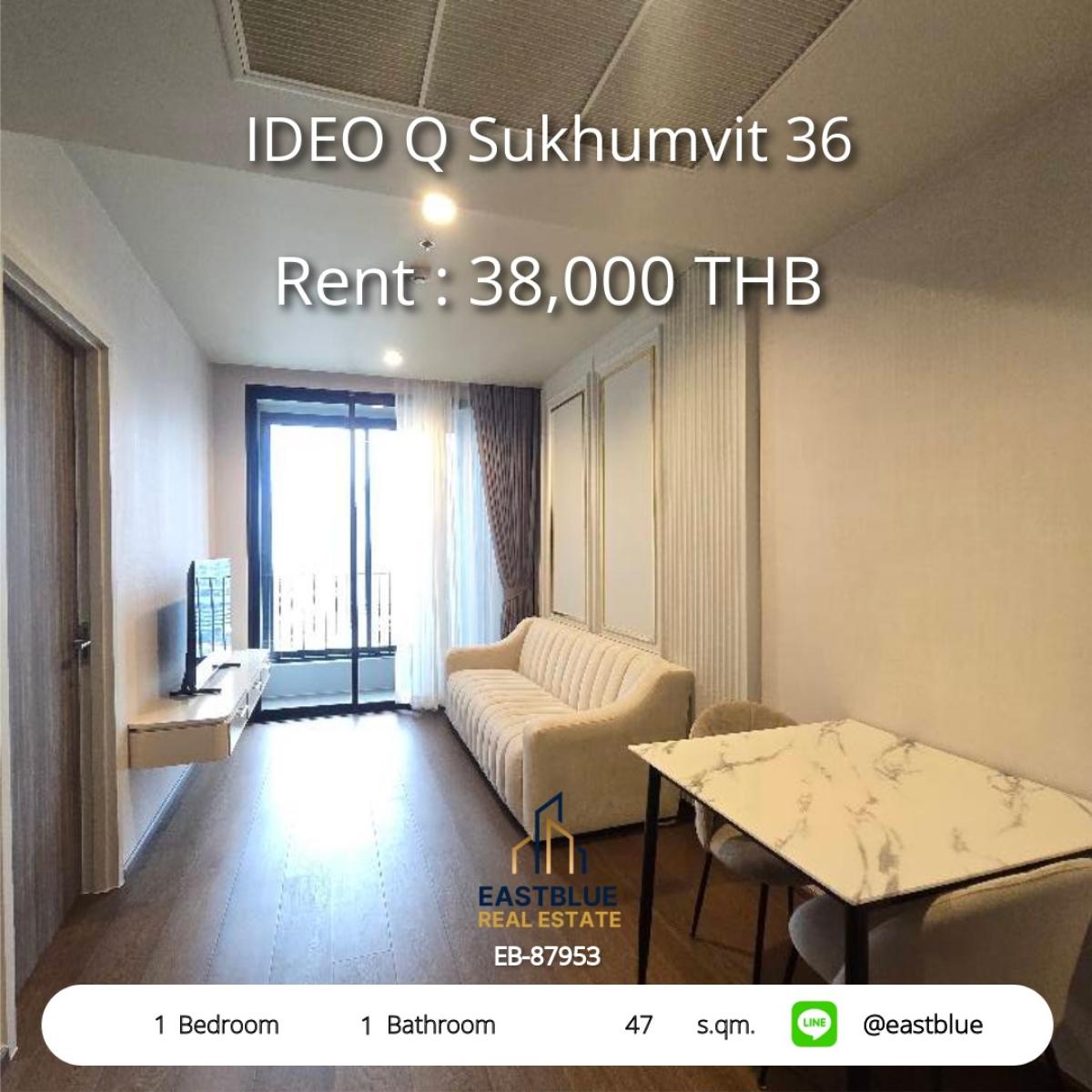 For RentCondoSukhumvit, Asoke, Thonglor : For rent: IDEO Q Sukhumvit 36, 1 bedroom, near Thonglor BTS
Beautiful view, special price 38,000 baht/month with full amenities!