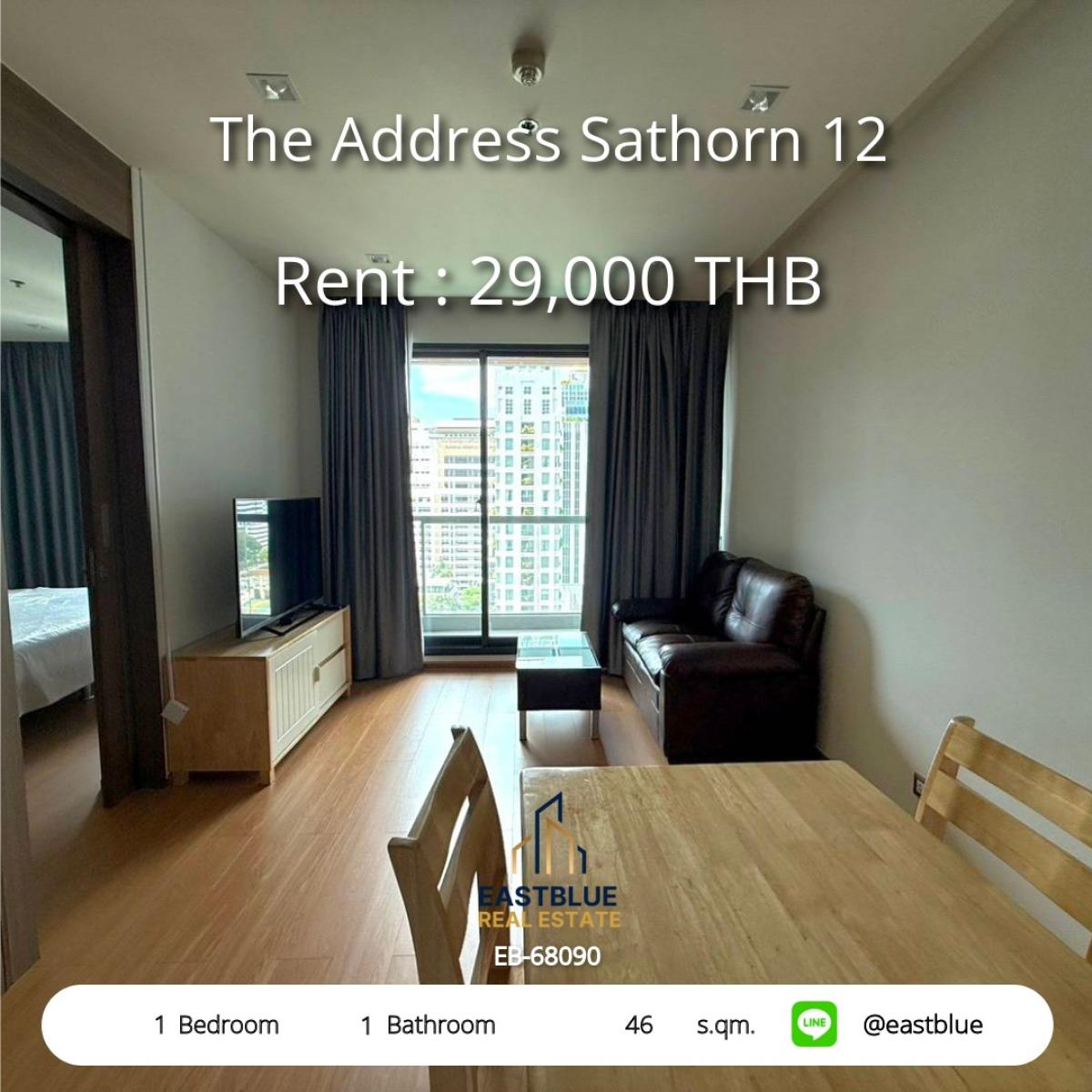 ให้เช่าคอนโดสาทร นราธิวาส : เช่าคอนโด The Address Sathorn 12 ใจกลางสาทร 29,000 บาท/เดือน 
วิวสวย ใกล้ BTS Chong Nonsi พร้อมสิ่งอำนวยความสะดวกครบครัน!