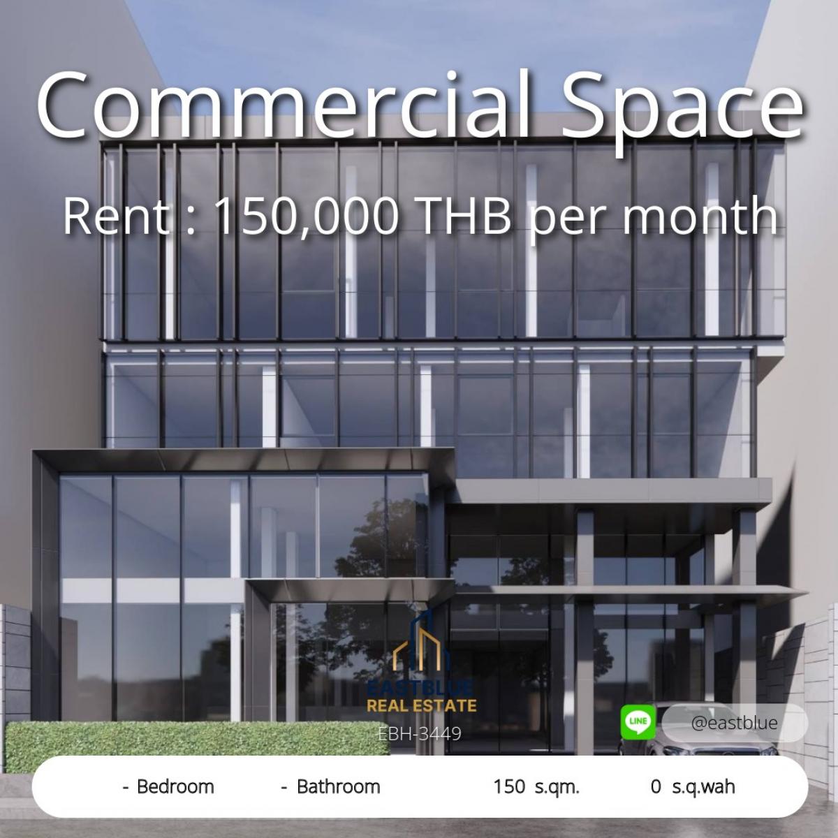 For RentShop HouseSukhumvit, Asoke, Thonglor : Commercial space for rent, 150 sq m, Thonglor business location. Golden opportunity to invest - create income of 150,000 baht per month!