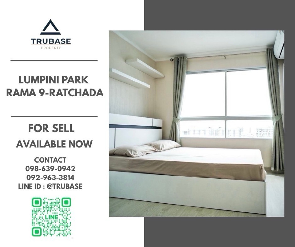 For SaleCondoRama9, Petchburi, RCA : 📍 Condo for sale, good location - Lumpini Park Rama 9 - Ratchada 
 Condo, potential location, convenient travel, close to the BTS and lifestyle areas.