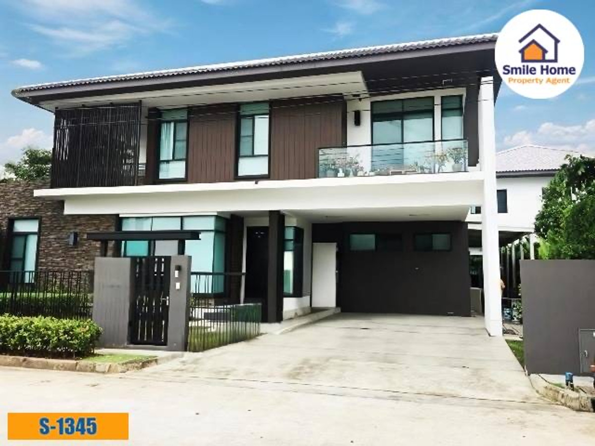 ขายบ้านลาดกระบัง สุวรรณภูมิ : ขายบ้านเดี่ยวมัณฑนา อ่อนนุช-วงแหวน4  หน้าสวนต้นโครงการ