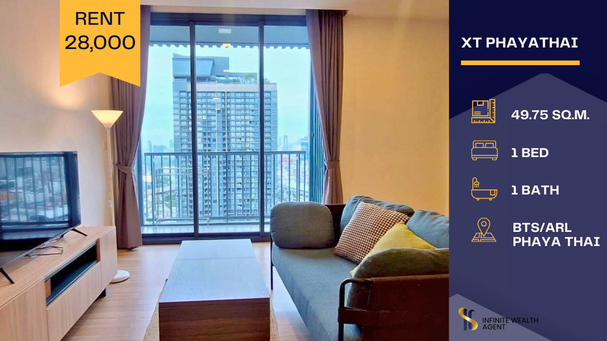 For RentCondoRatchathewi,Phayathai : A stunning high-floor unit with an amazing view — not easy to find at XT Phayathai!”