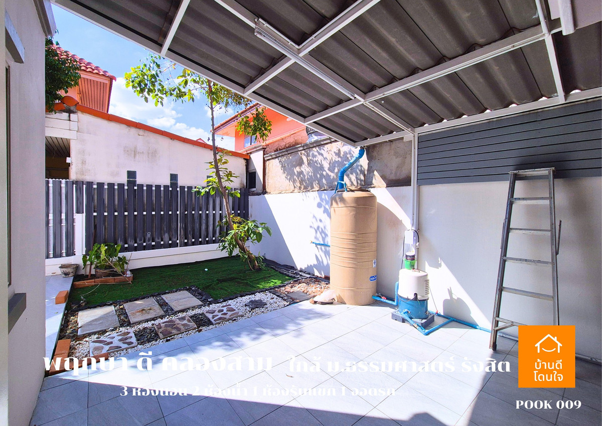 ขายทาวน์โฮมปทุมธานี รังสิต ธรรมศาสตร์ : ลดราคาพิเศษ!! บ้านแฝด พฤกษา ดี คลองสาม  (39.2 ตรว.)  3 นอน 2 น้ำ 1 ห้องนั่งเล่น 2 จอดรถ รีโนเวทใหม่ ++ขายถูกมาก 2.89 ล้าน ++ (จาก 3.19 ล้าน)