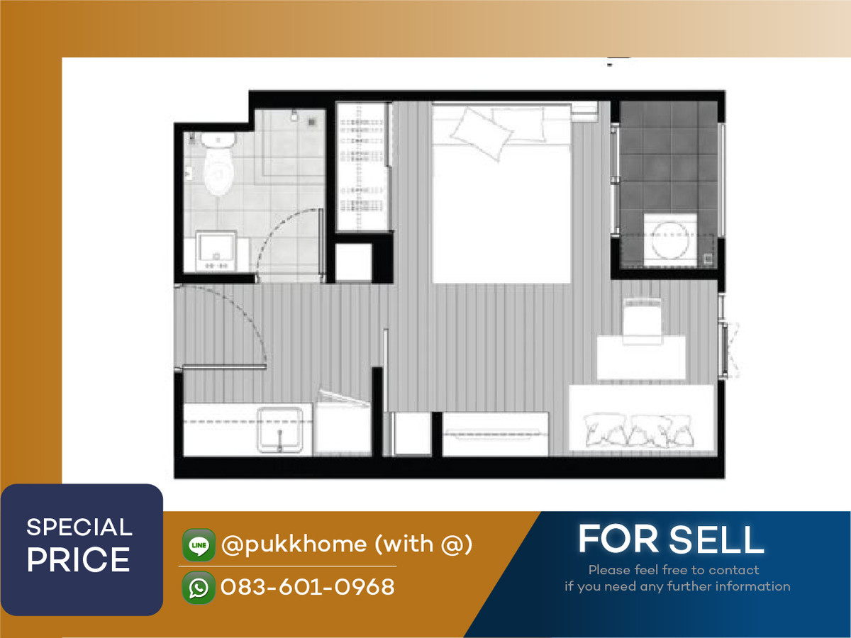 For SaleCondoLadprao, Central Ladprao : ✨Best price 2.4 million including all expenses ✨ There is a real room, beautiful room, can make an appointment to view 📞Line: @pukkhome (with @ )