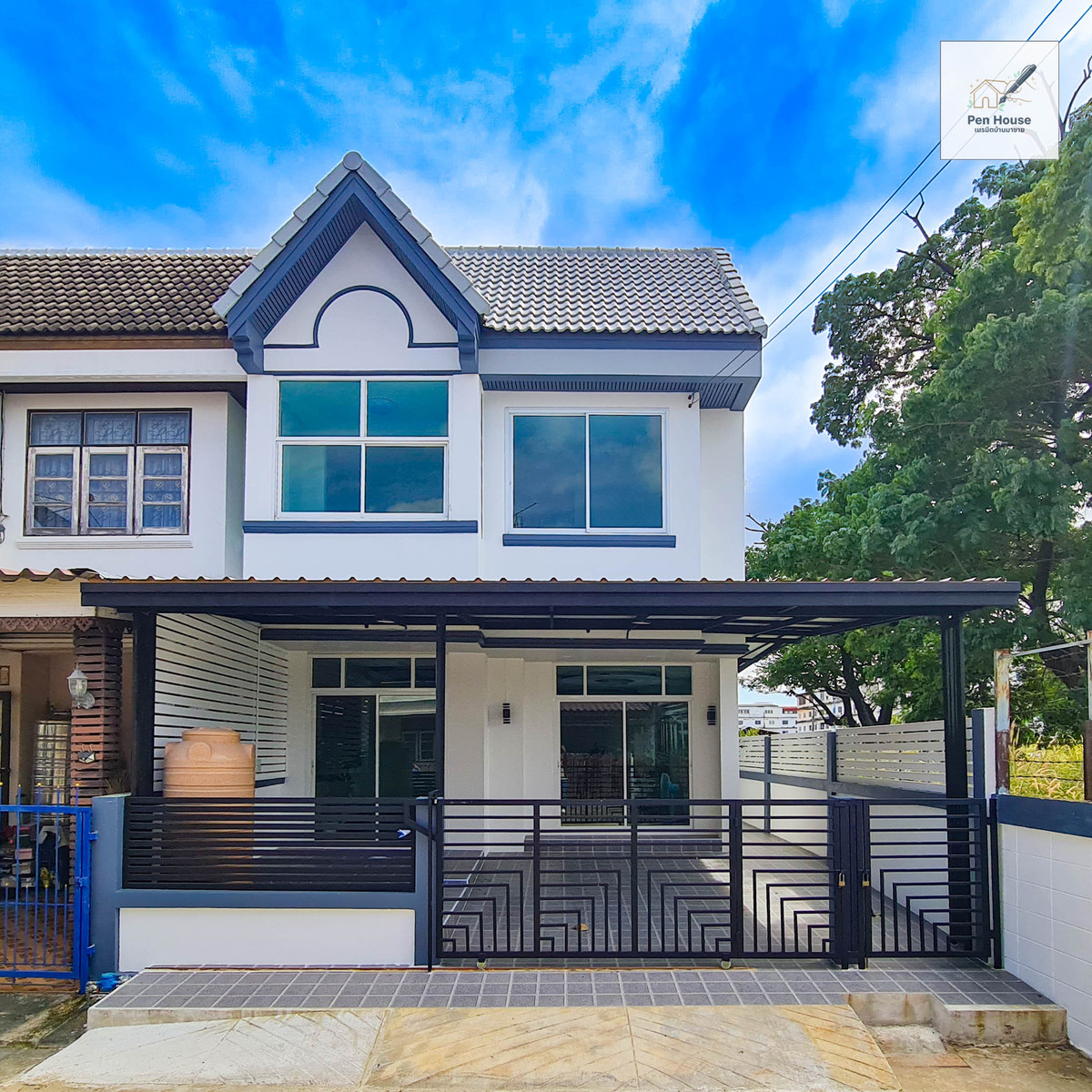 For SaleTownhomeNawamin, Ramindra : 2-storey townhouse for sale, corner house, Khubon area, Ramintra Km. 8, Metha Village 2, Khubon Rd. 27, Intersection 29, wide area, complete functions, ready to move in.