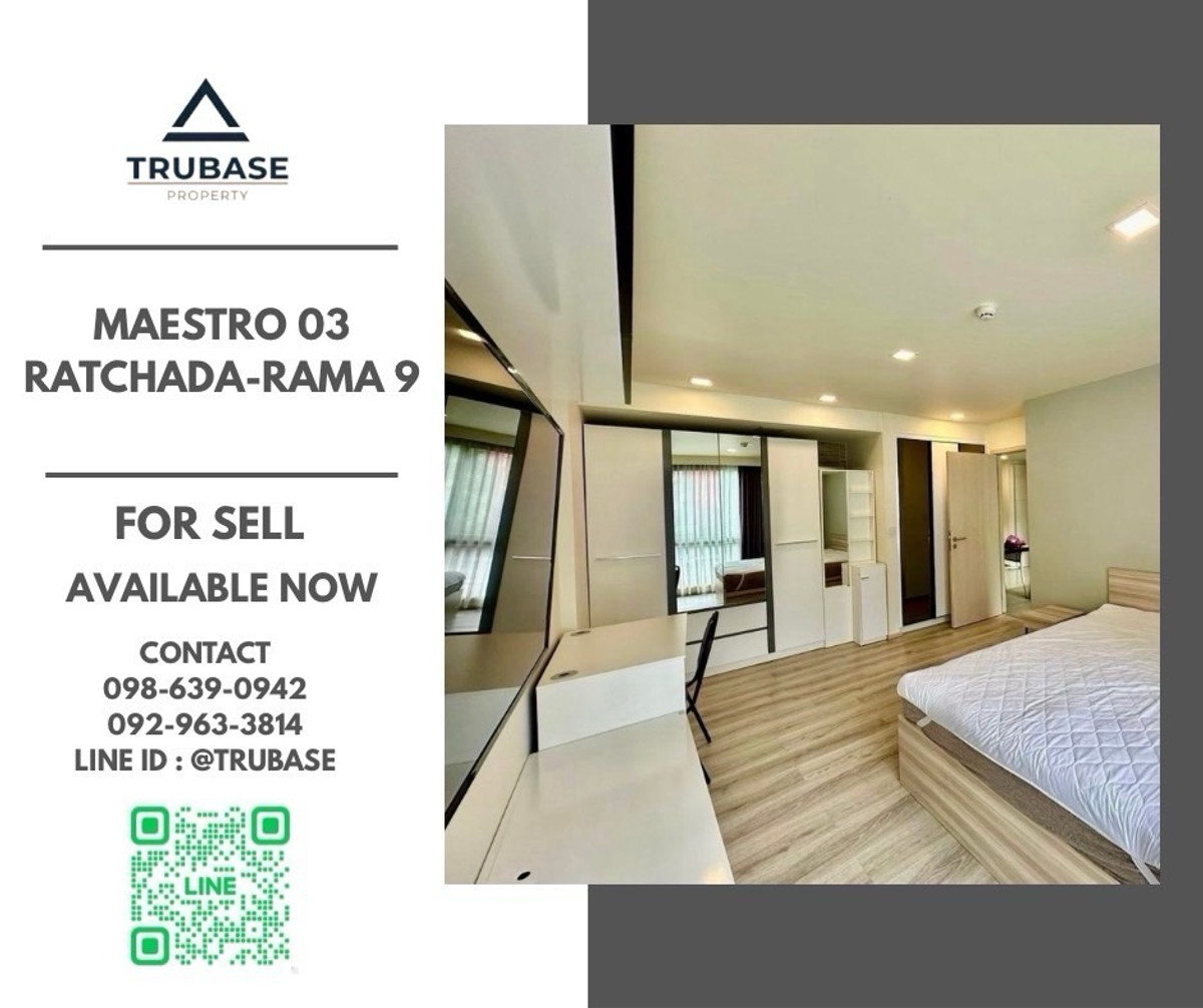For SaleCondoRama9, Petchburi, RCA : 📍Condo for sale Maestro 03 Ratchada-Rama 9, Low Rise Condo in Soi Ratchadaphisek 3, near MRT Rama 9📍