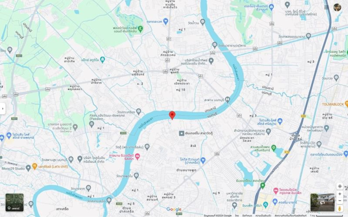 For RentLandChaengwatana, Muangthong : Land for rent next to the Chao Phraya River, 229.2 square wah, Bang Phut Subdistrict, Pak Kret District, Nonthaburi.
