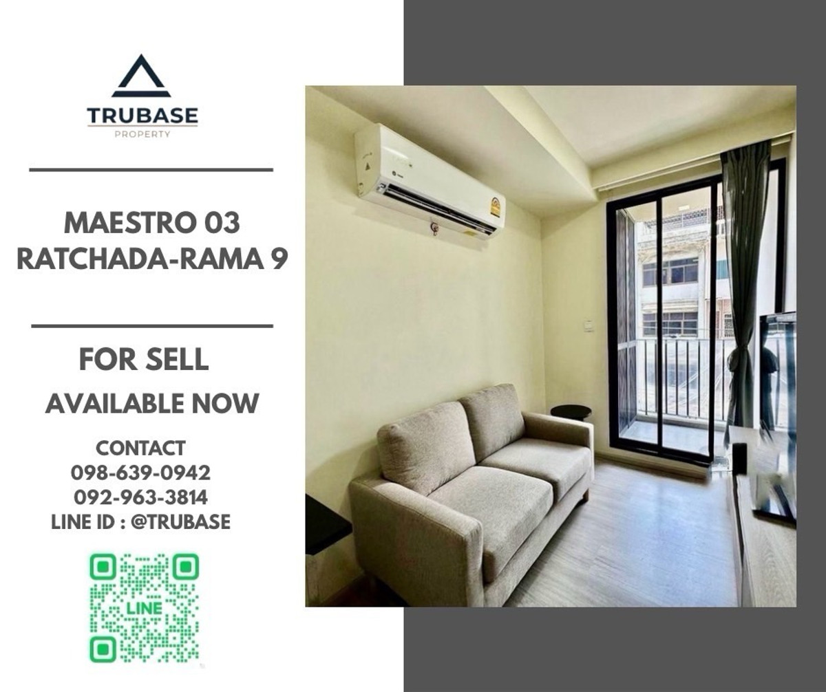 For SaleCondoRama9, Petchburi, RCA : 📍 Condo for sale Maestro 03 Ratchada-Rama 9, Low Rise condo in Soi Ratchadaphisek 3, near MRT Rama 9📍