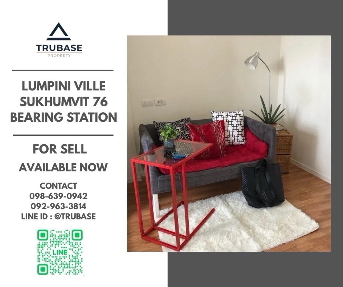For SaleCondoSamut Prakan,Samrong : 📍For sale Lumpini ville sukhumvit 76 near BTS Samrong 📍