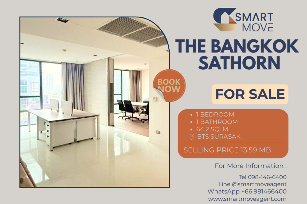 ขายคอนโดสาทร นราธิวาส : สำหรับขาย C20221201523...The Bangkok Sathorn 1 ห้องนอน 1 ห้องนำ้ วิวเมือง 