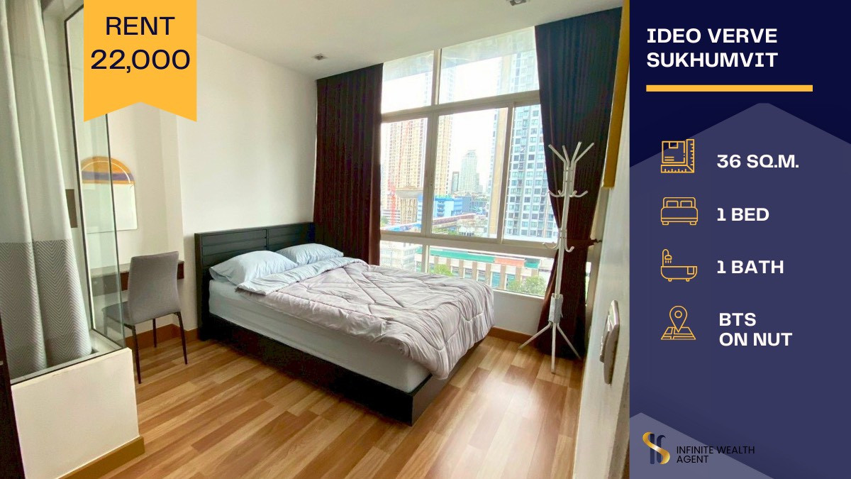 For RentCondoOnnut, Udomsuk : Prime Sukhumvit–On Nut Location • Spacious Room • Near Malls & BTS • Easy Access to Every Lifestyle • Ready to Move In