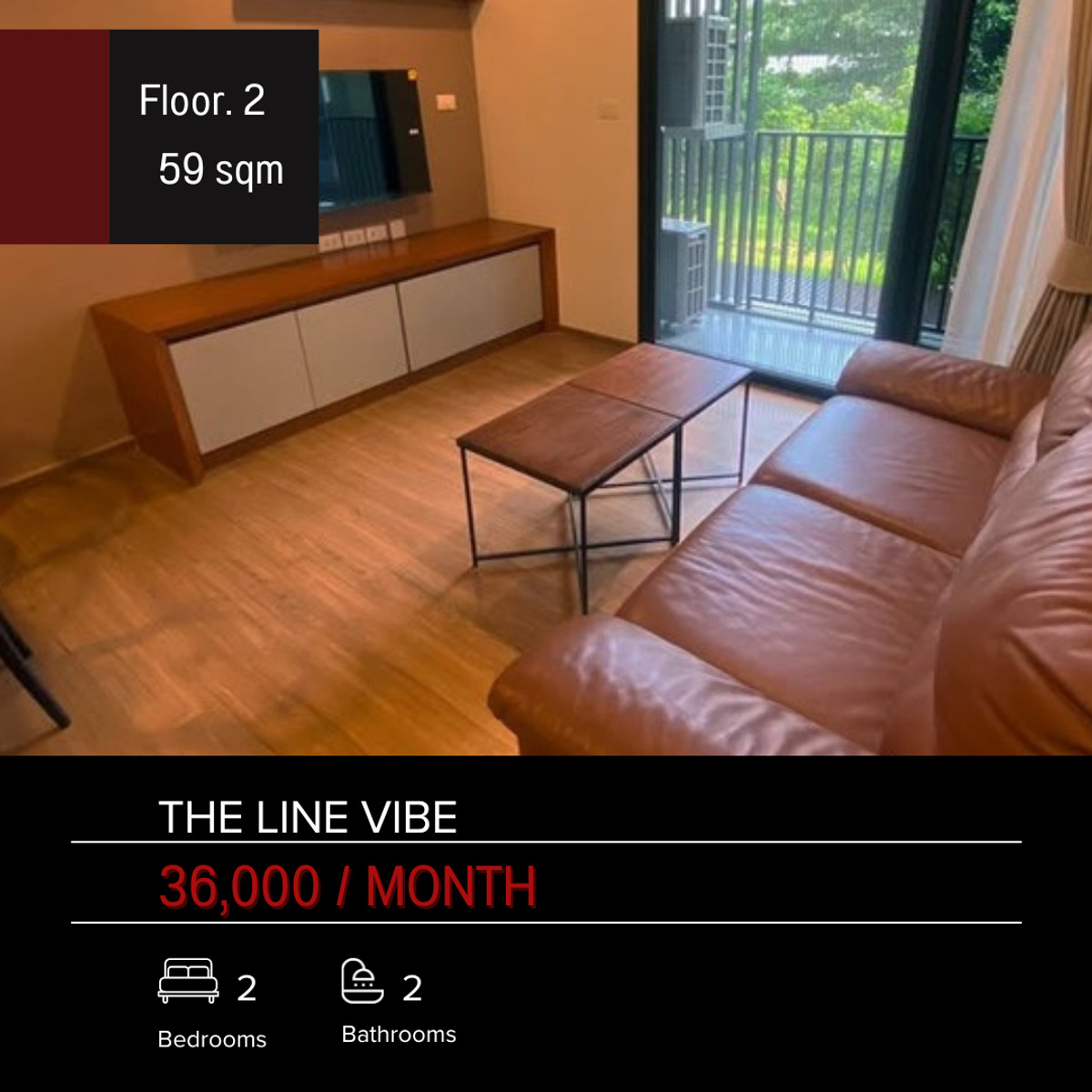 For RentCondoLadprao, Central Ladprao : The Line Vibe 2bed 2bath