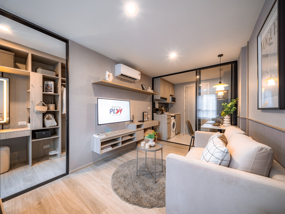 For SaleCondoOnnut, Udomsuk : "Golden minute! 25.35-29.25 SQ.M. Starting at only 1.99 million! free! Package, fully furnished, ready to move in, discount 200,000 baht | Condo ready to move in, Origin Play"
