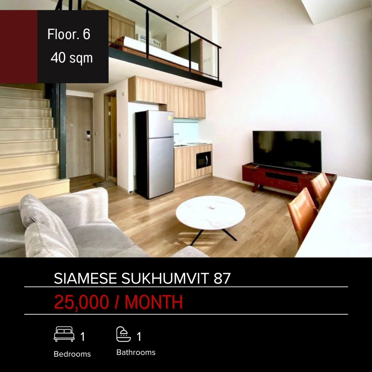 For RentCondoOnnut, Udomsuk : Siamese Sukhumvit 87 1bed 1bath for rent