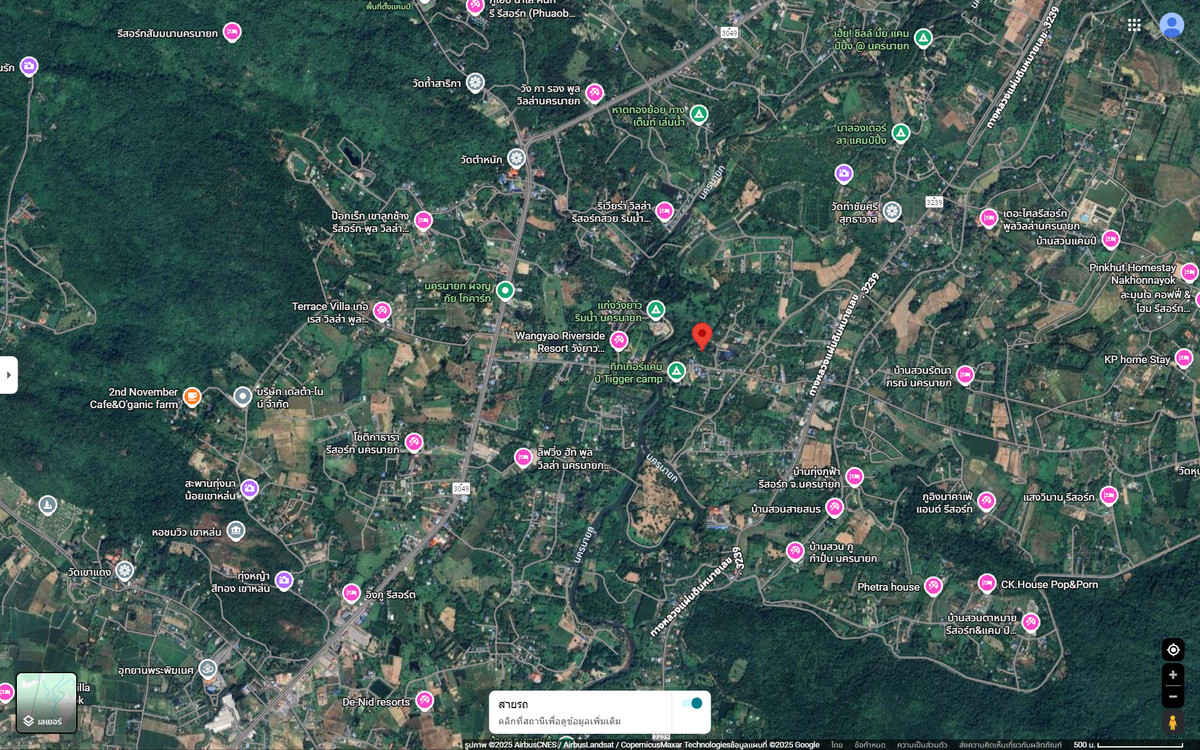 ขายที่ดินนครนายก : [ช็อกตลาด!] ขายขาดทุน 16 ลบ.! รีสอร์ท 10 หลัง + สระว่ายน้ำ ริมน้ำนครนายก | โฉนดครุฑแดง | พร้อมเปิดกิจการ!