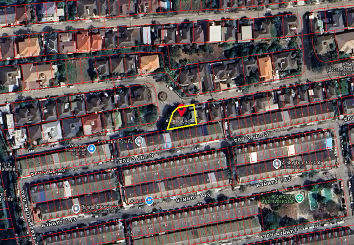 For SaleLandKaset Nawamin,Ladplakao : Land for sale in Sunrise Green Village, Soi Nawamin 143, area 83 sq m., already filled, corner plot, price negotiable.