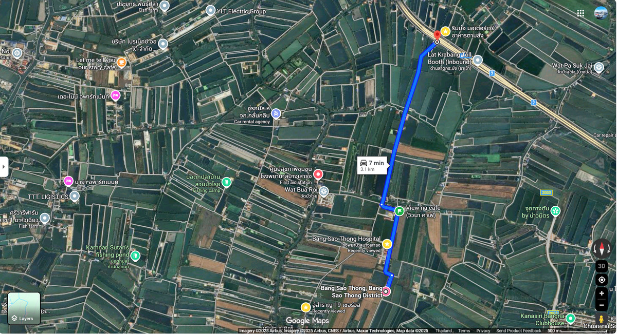 For SaleLandBangna, Bearing, Lasalle : HOT Pro! Land for sale, 10 rai, Bang Sao Thong Subdistrict, Bang Sao Thong District, next to a public road, 12 meter wide road (connecting Highway 3068), close to Bang Sao Thong Hospital, only 500 meters, prime location, high growth future.