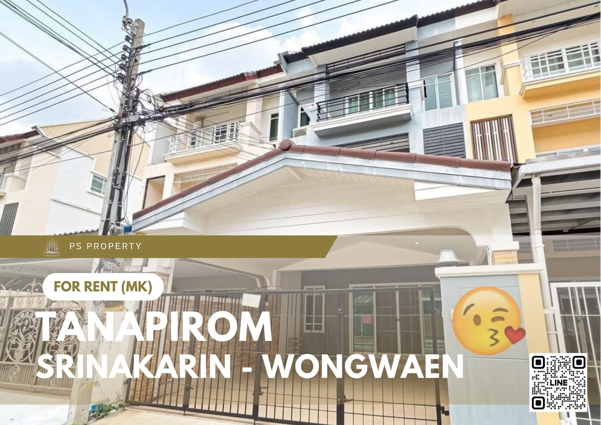 For RentTownhomeSamut Prakan,Samrong : Townhouse for rent 📍 Tanapirom Srinakarin - Wongwaen 📍 4 bedrooms, 5 bathrooms, fully furnished and equipped with appliances