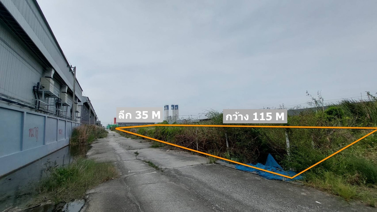 ขายที่ดินสมุทรปราการ สำโรง : ขายที่ดินเปล่า 3 ไร่ – ทำเลศักยภาพ เขตสีม่วง เหมาะสร้างโรงงาน/โกดัง ถนนเลียบคลองส่งน้ำสุวรรณภูมิ