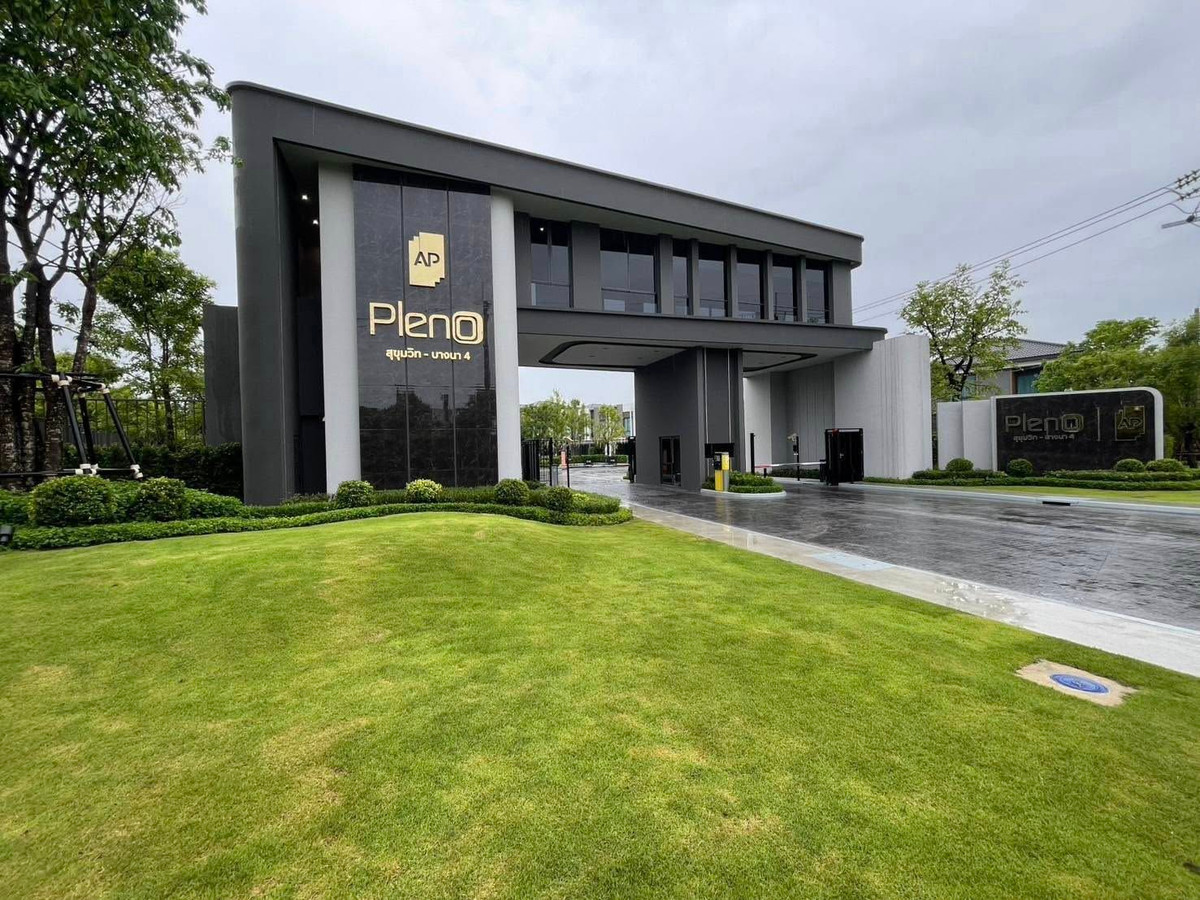 For RentTownhomeBangna, Bearing, Lasalle : For rent very cheap!! Townhome, 2 and a half floors, beautifully decorated, fully furnished, never lived in, Pleno Village, Sukhumvit-Bangna 4. Near Mega Bangna 800 m.