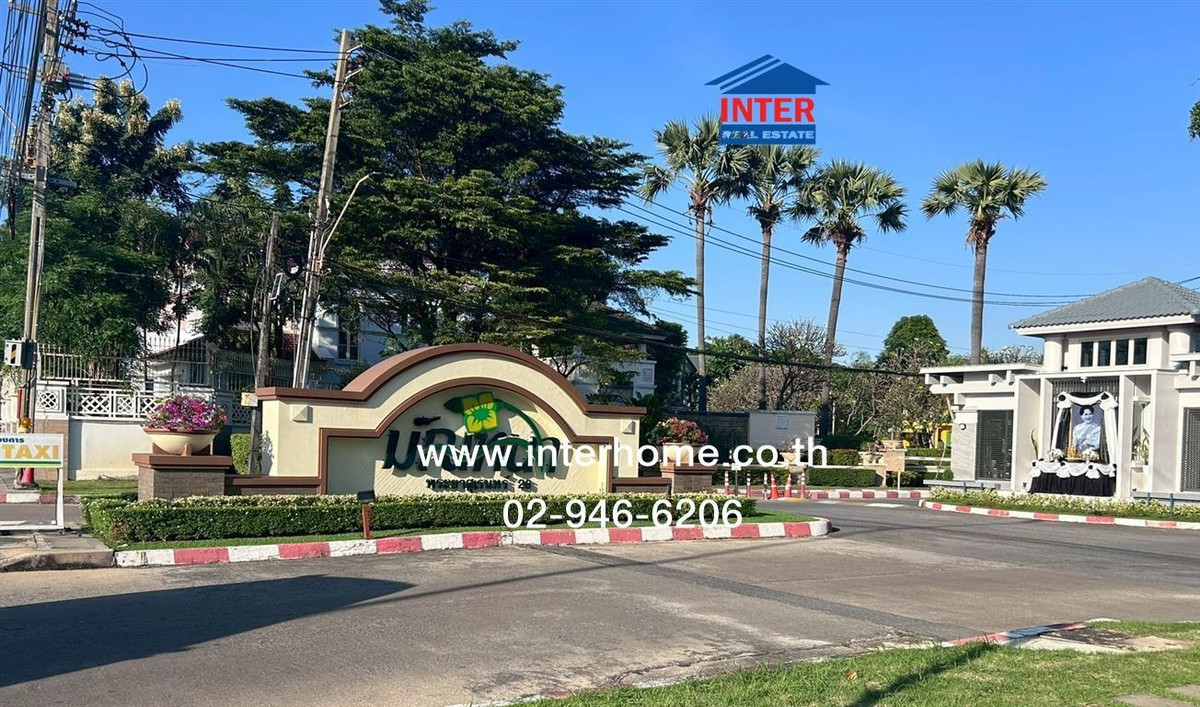 For SaleHouseNawamin, Ramindra : 2-story detached house, 89.5 sq m, Manthana Village. Phraya Suren26 Soi Phraya Suren 26, Ramintra Road, Phraya Suren Road, Khlong Sam Wa District, Bangkok