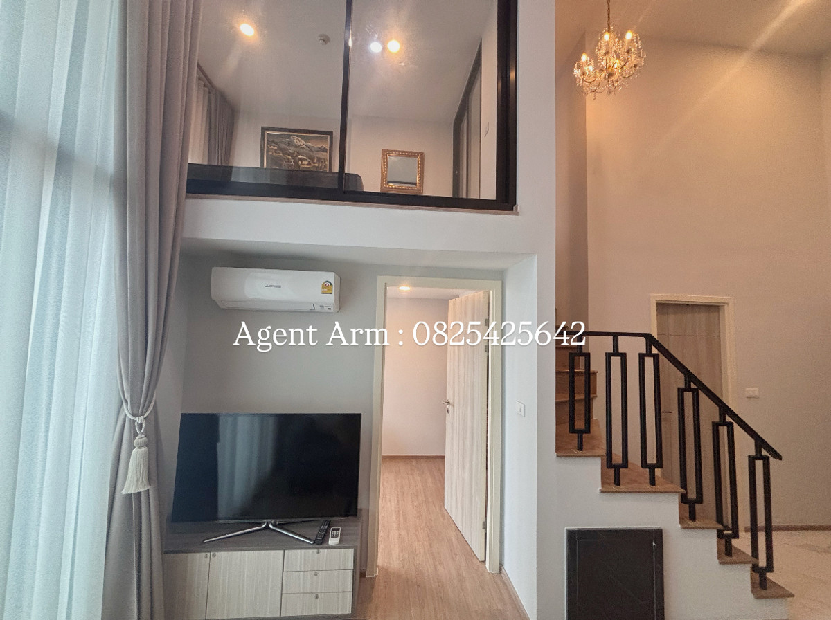 CondoRattanathibet, Sanambinna : 🏢Ken Attitude Duplex 50 sq m, 2 bedrooms, 1 bathroom 🌊Chao Phraya River view🌊5 meter high ceiling 🌟Glass partition room with chandelier✨ ✨ Ready to reserve only 16,000, beautiful, fully furnished, electrical appliances 🌊✨ 10th floor, size 50 sq m, 2 bedro