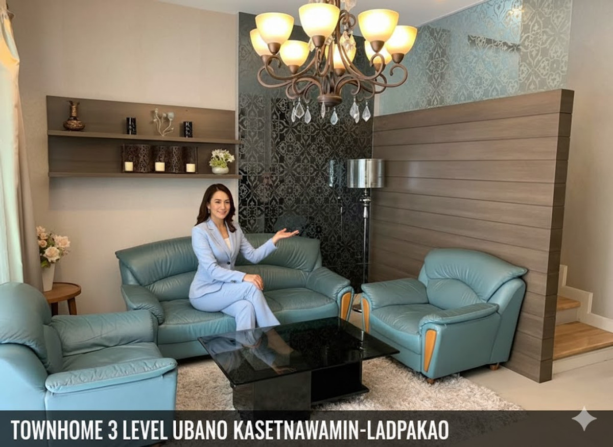 For RentTownhomeKaset Nawamin,Ladplakao : Townhome for Rent – 3 Storeys Baan Klang Muang Urbanion Kaset–Nawamin 2 (Lat Pla Kao 79) — Fully furnished & ready to move in.